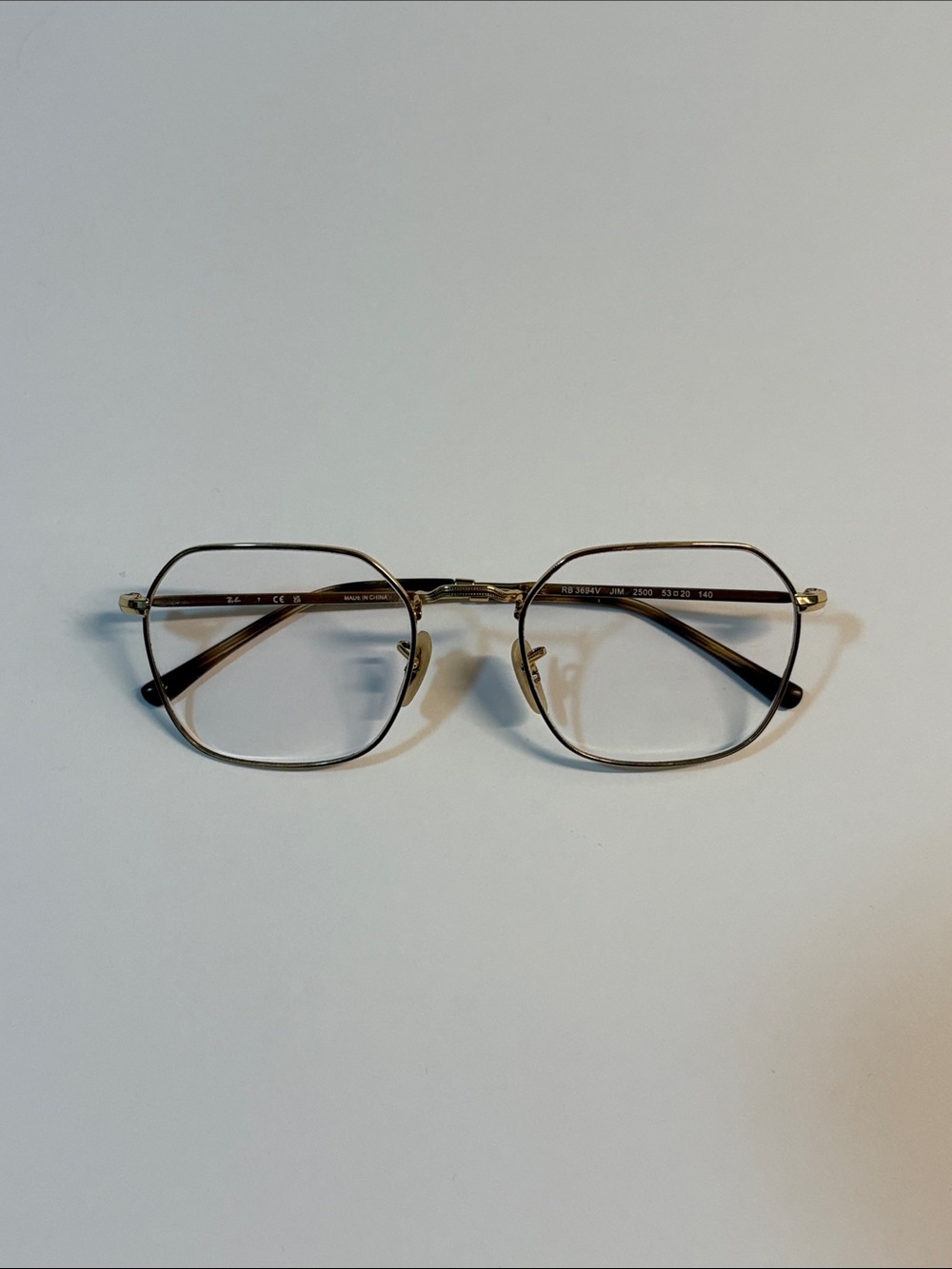 RAY-BAN RB3694V JIM GEOMETRIC GOLD GLASSES